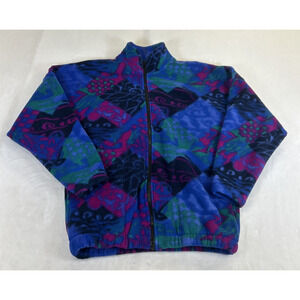 Vintage 90s Kenyon Polartec Medium Blue/Purple/Green Aztec Fleece Jacket Charity